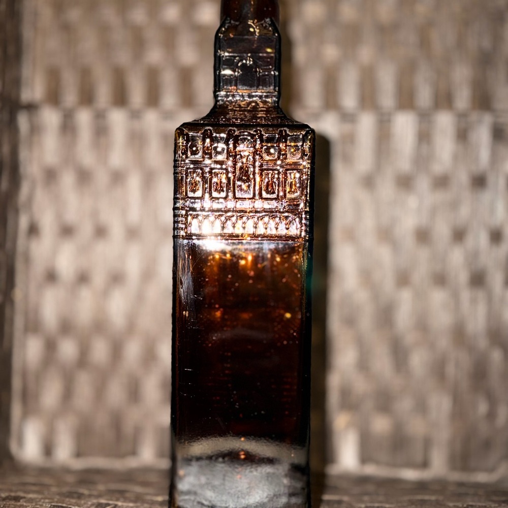 Elegant Brown Glass Art Bottle